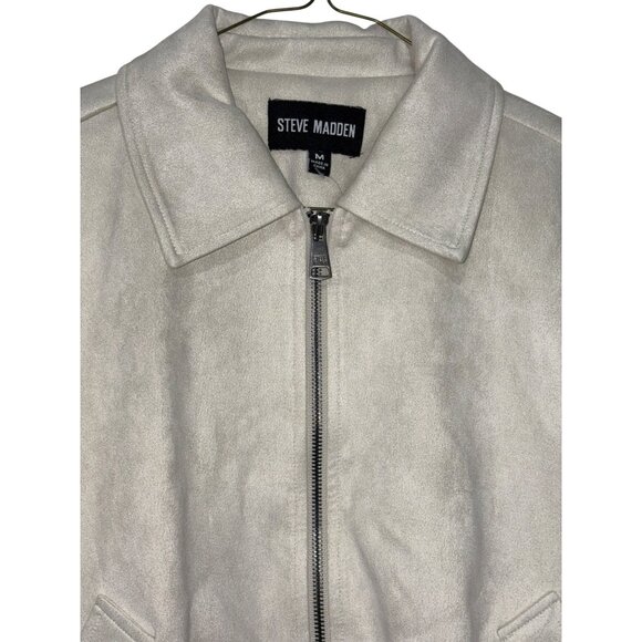 Steve Madden Anouk Jacket in Silver Birch Medium New Womens Faux Suede Coat - Picture 6 of 16